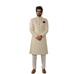 White Sherwani Father Son - Buy Sequin Square Pattern | Jaipurio